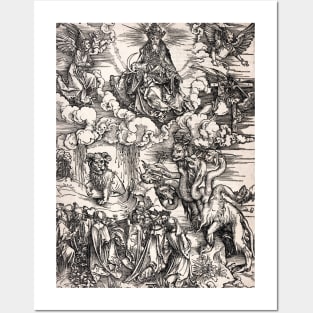 High Resolution Albrecht Dürer The Beast With Seven Heads 1497 Posters and Art